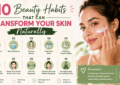 Woman following healthy beauty habits for naturally glowing skin