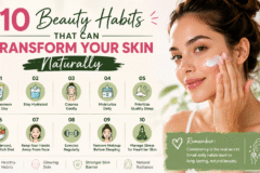 Woman following healthy beauty habits for naturally glowing skin